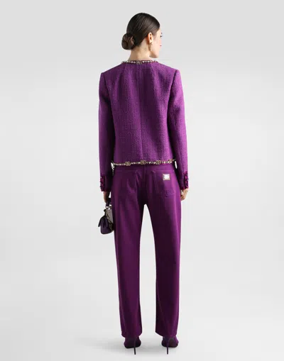 Dolce & Gabbana 5-pocket Denim Trousers In Purple