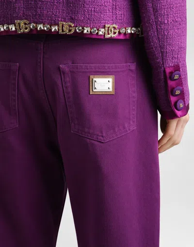 Dolce & Gabbana 5-pocket Denim Trousers In Purple