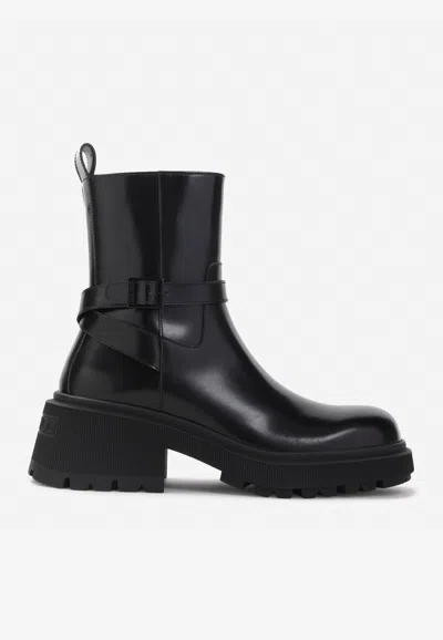 Jimmy Choo 'flat Chunky Sole Ankle Boots' In Black