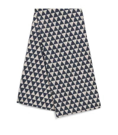 Max Mara Printed Cotton Scarf In Blue