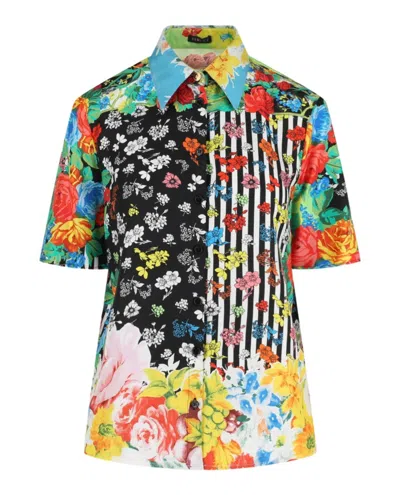 Versace Mixed Patterned Blouse In Multi