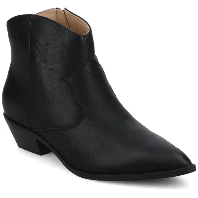 Journee Collection Journee Women's Taliah Medium And Wide Width Western Ankle Booties In Black