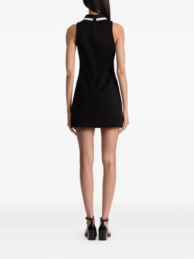 Alice And Olivia Wynell Collar Dress In Black Off White