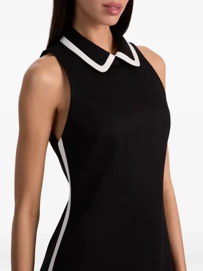 Alice And Olivia Wynell Collar Dress In Black Off White