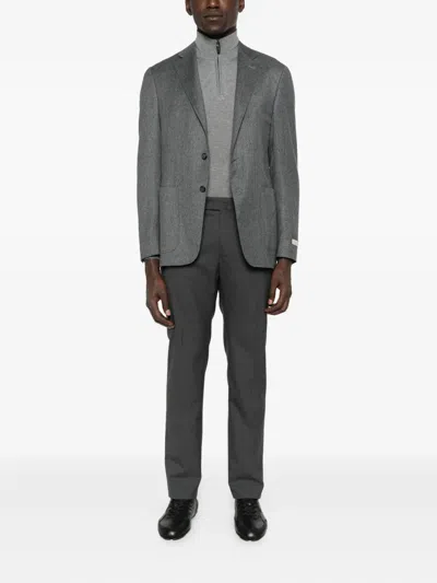 Canali Two-button Blazer In Gray