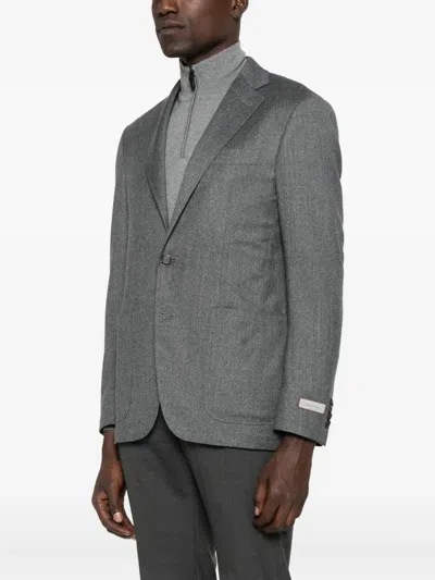 Canali Two-button Blazer In Gray