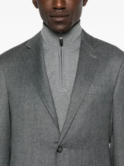 Canali Two-button Blazer In Gray