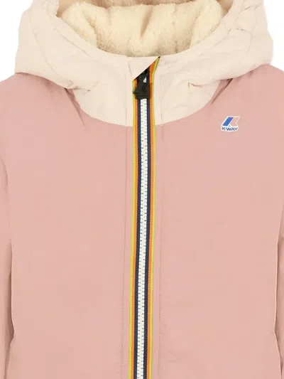 K-way Lily Hooded Fleece-lined Jacket In Pink