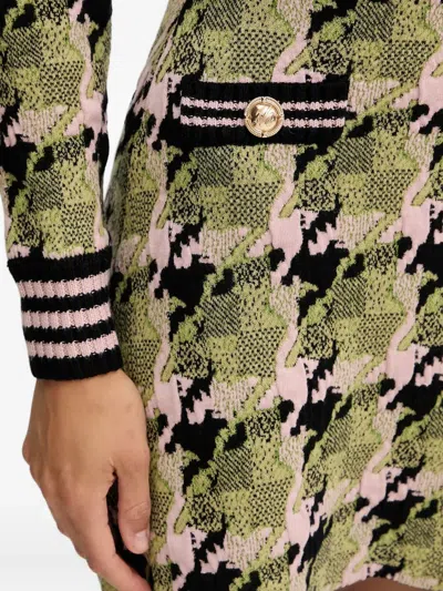 Silvian Heach Geometric-pattern Mini Dress In Green