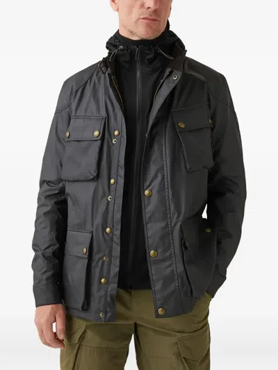 Belstaff Waxed Cotton Fieldmaster Jacket In Green