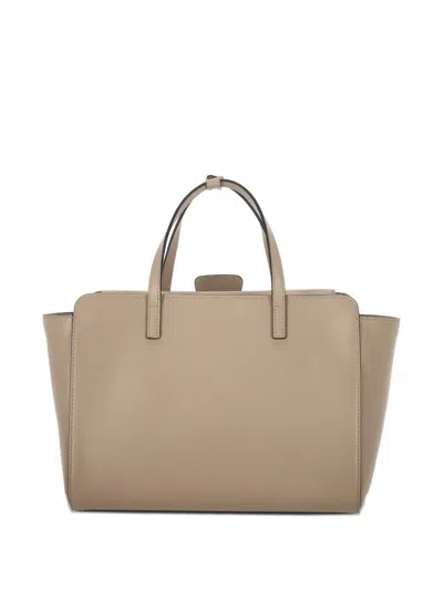 Hidesins Structured Leather Shoulder Bag Flap Design In Nude