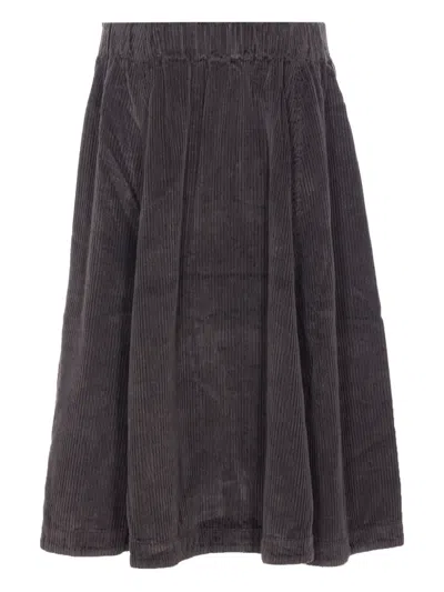 True Avenue Elasticated-waist Corduroy Skirt In Brown