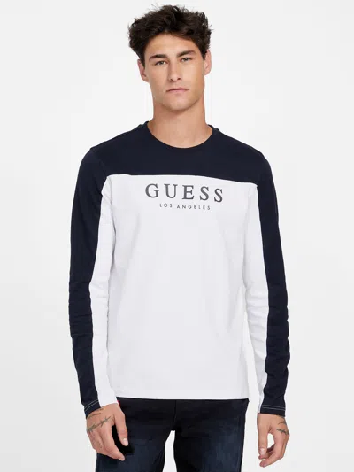 Guess Factory Eco Rey Crewneck Long-sleeve Tee In White