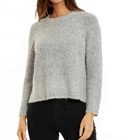 Mod-o-doc Open Crew Boucle Sweater In Heather Grey In Gray