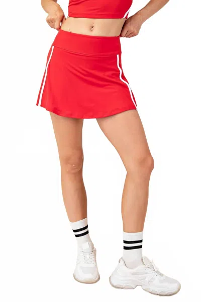 Rae Mode Butter Soft Skort In Red/white In Red