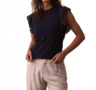 The Normal Brand Marnie Eyelet Top In Black In Black