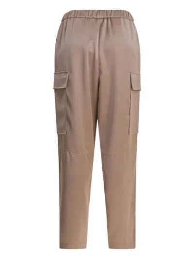 Semper Beige Polyester Trousers In Multi