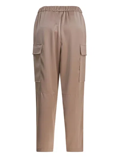 Semper Beige Polyester Trousers In Multi