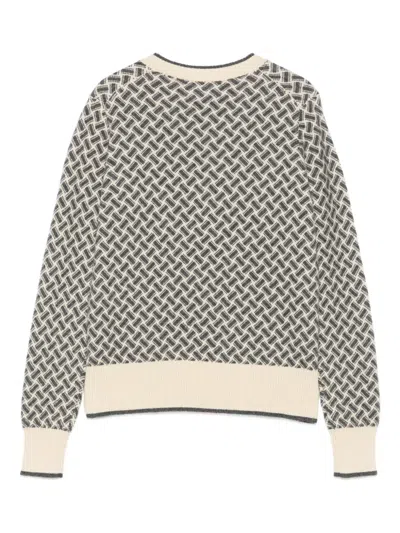 Drumohr Long Sleeve V-neck Sweater In Brown