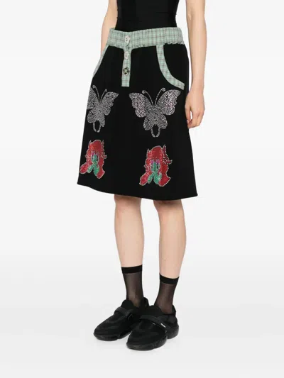 Chopova Lowena Black Quimby Midi Skirt In Black