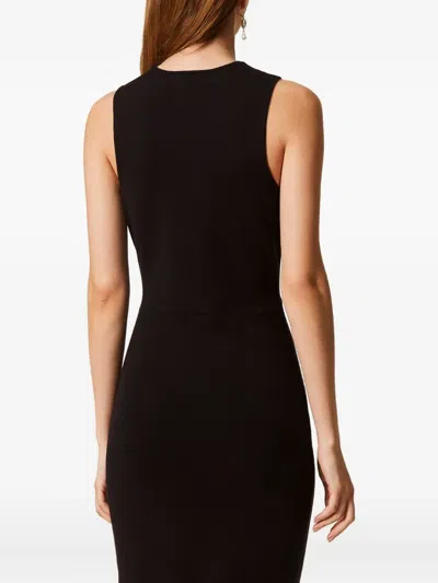 Twinset V-neck Sleeveless Dress In Black