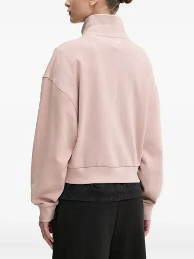 Hugo Boss High-neck Half-zip Sweatshirt In Pink