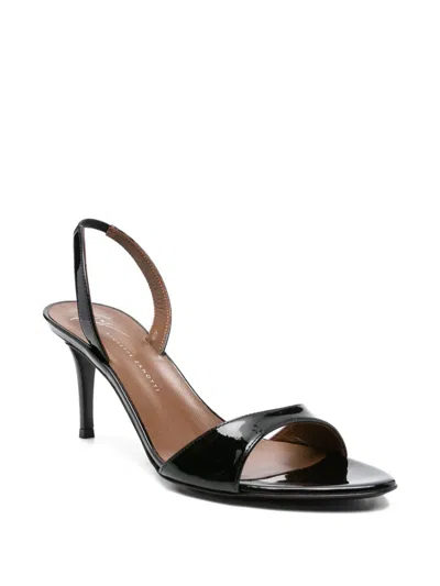 Giuseppe Zanotti Lilibeth 90 Snake-effect Leather Slingback Sandals In Black