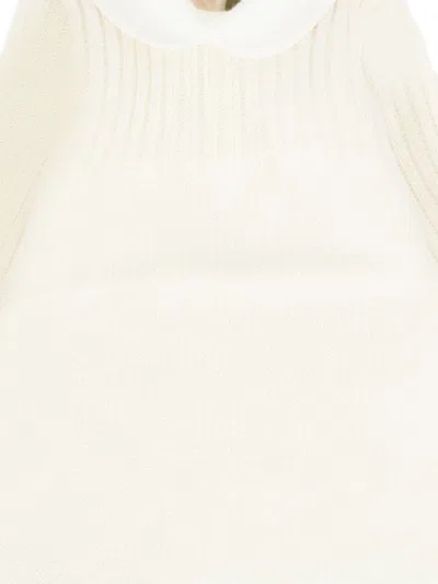 Little Bear Peter Pan-collar Virgin Wool Romper In Neutral