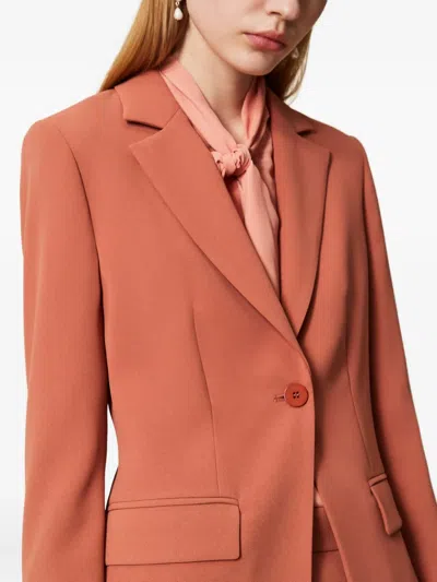 Twinset Back-vent Single-breasted Blazer In Orange
