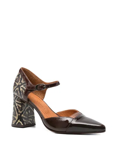 Chie Mihara 75mm Patterned-block Heel Pumps In Brown