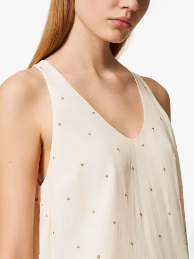 Twinset Embellished Tank Top In Neutral