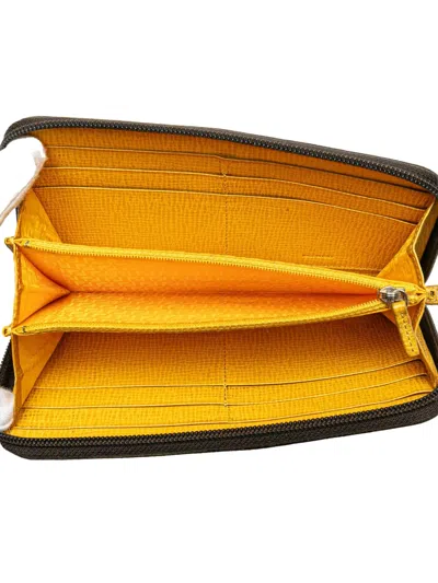 Pre-owned Fendi 2000-2010 Zucca Coated Canvas Zip Around Wallet Long Wallets In Brown