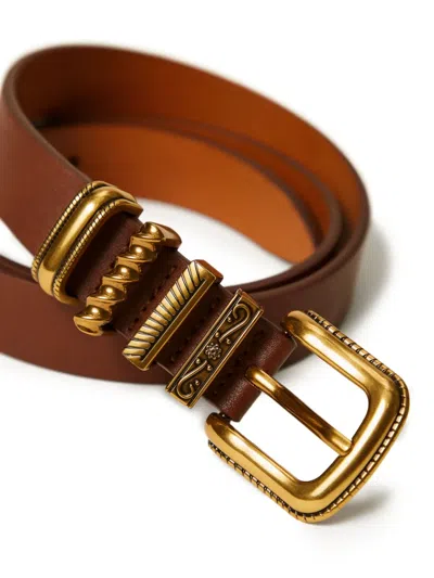 Twinset Ceinture Avec Passants Décorés In Brown