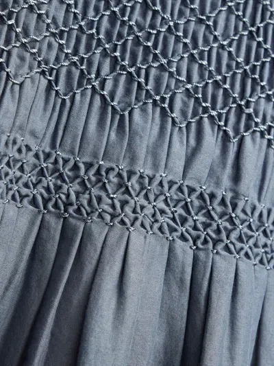 Rrl Smocked Maxi Dress In Blue