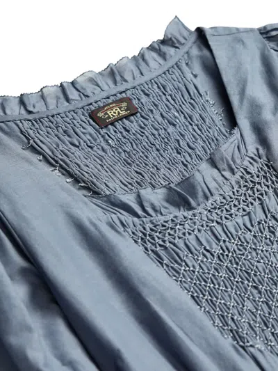 Rrl Smocked Maxi Dress In Blue