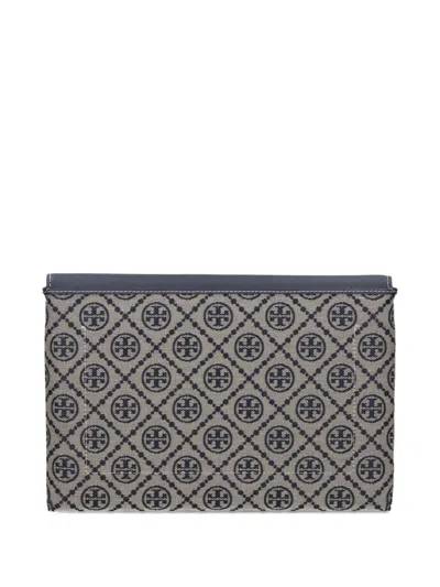 Tory Burch Monogram Envelope Clutch In Blue