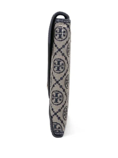 Tory Burch Monogram Envelope Clutch In Blue