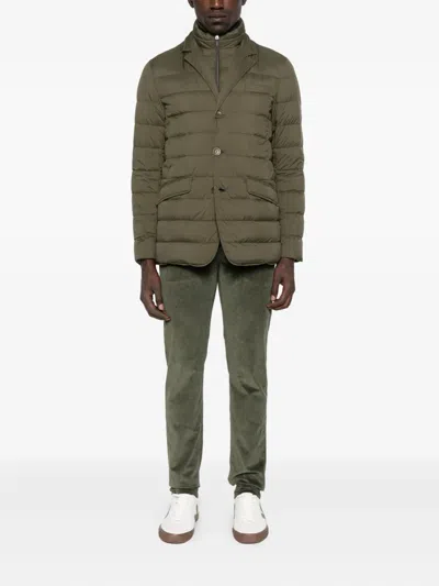 Herno Quilted Buttoned Jacket In Gray