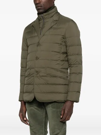 Herno Quilted Buttoned Jacket In Gray