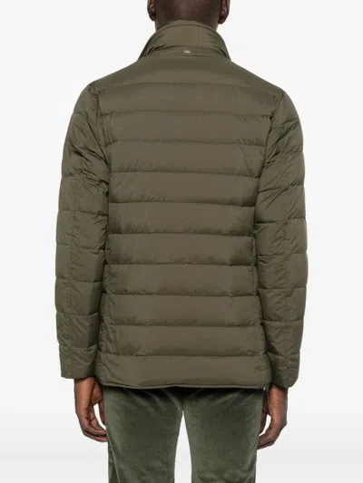 Herno Quilted Buttoned Jacket In Gray