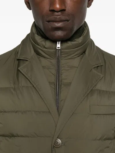 Herno Quilted Buttoned Jacket In Gray
