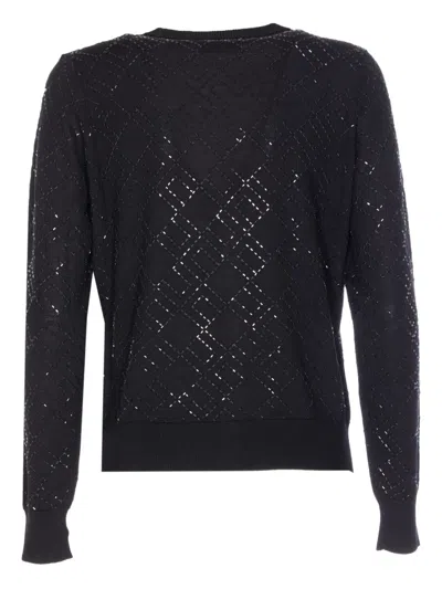 Elisabetta Franchi Knitted Sweater In Black