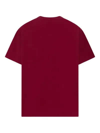 Etro Embroidered-logo T-shirt In Burgundy
