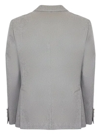 Eleventy Peak-lapel Double-breasted Jacket In Gray