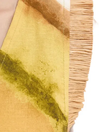 Never Fully Dressed Deia Abstract-print Fringe Mini Dress In Multi