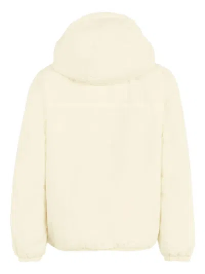 K-way Ivory Jacket For Kids With Logo In Neutral
