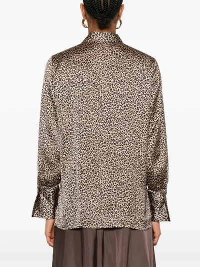 Pennyblack Leopard-print Button-up Shirt In Brown