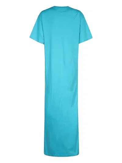 LOGO印花侧开衩超长连衣裙