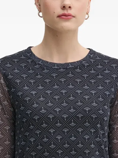 Joop Long-sleeve Patterned Mini Dress In Blue