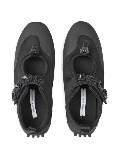 Cecilie Bahnsen Neoprene And Goatskin Leather Flat Shoes In White